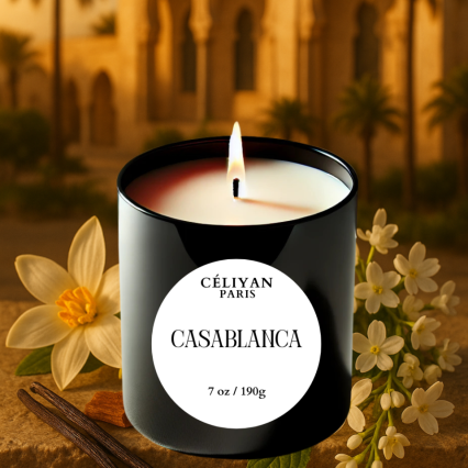 Bougie parfumée Casablanca – Fleur d’oranger & Vanille | Celiyan Paris